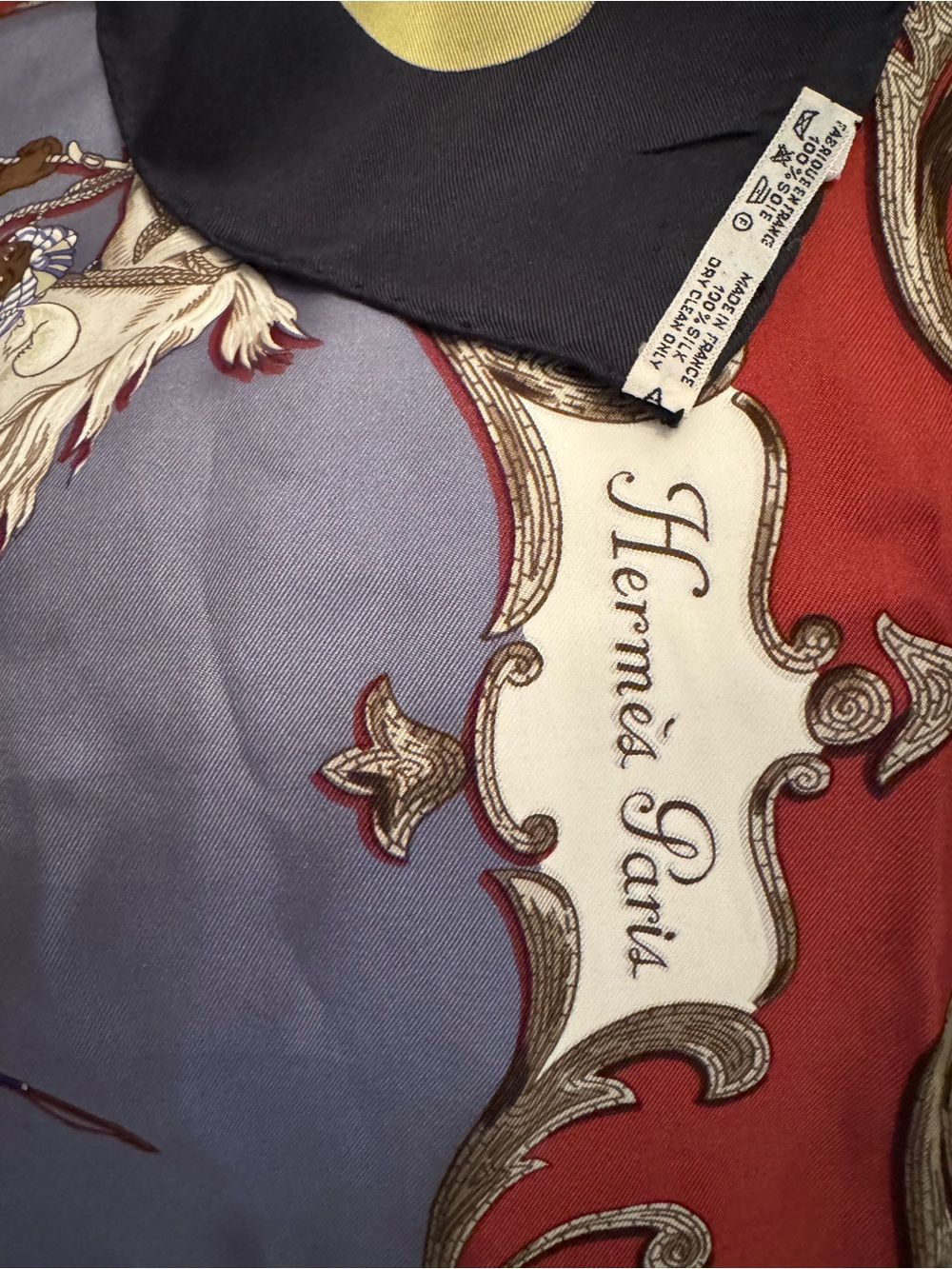 Vintage Hermès Cheval Turc 90cm 100% Silk Scarf Made in France